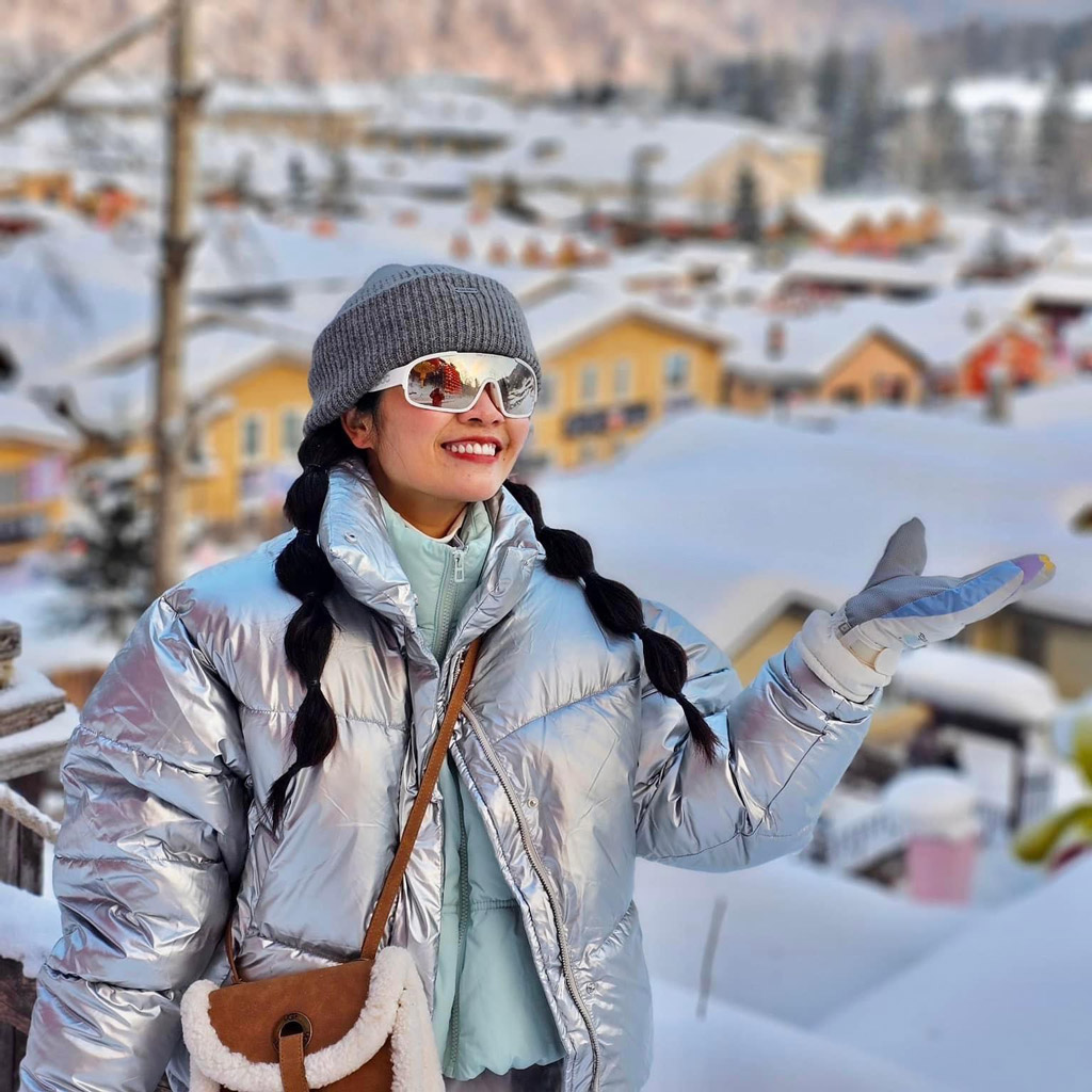 Mái nhà nấm tuyết đặc trưng tại China Snow Town Mẫu Đơn Giang
